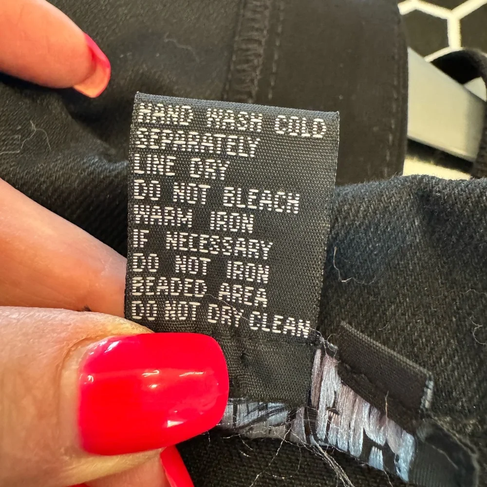Carole Little Black Denim Jacket with Embroidery - Picture 9 of 9